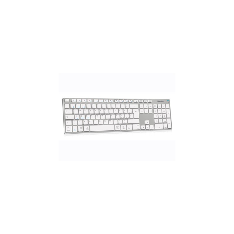 Hamlet XKKITA-MCBT tastiera Bluetooth Italiano Argento Bianco