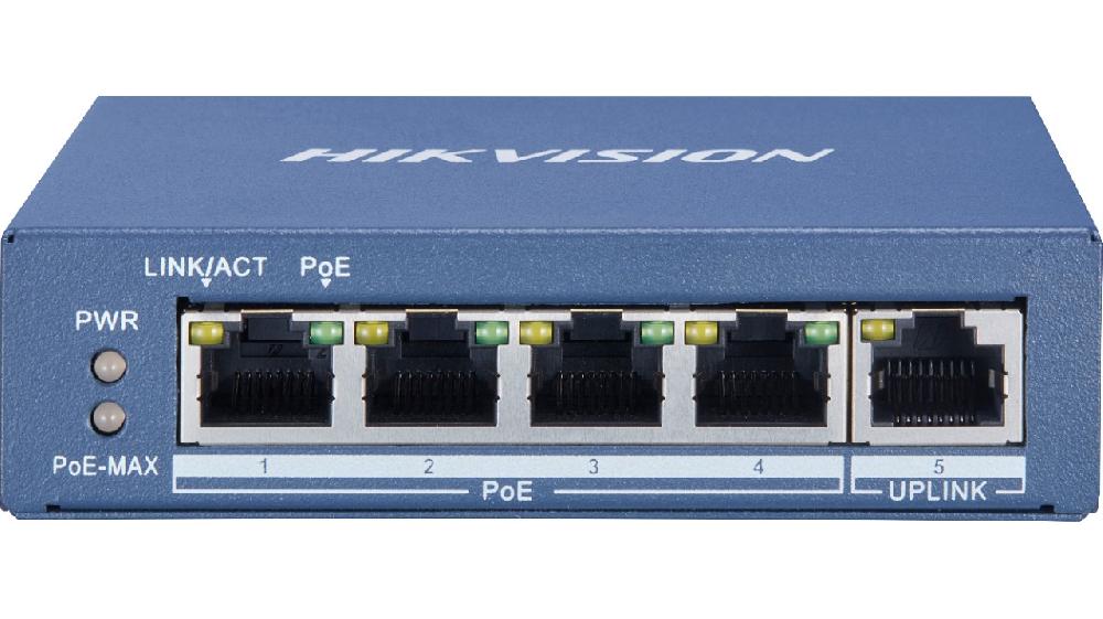 Hikvision DS-3E0505P-E/M switch di rete Non gestito L2 Gigabit Ethernet (10/100/1000) Supporto Power over (PoE) 1U Blu