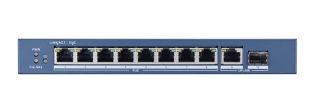 Hikvision DS-3E0510P-E switch di rete Non gestito Gigabit Ethernet (10/100/1000) Supporto Power over (PoE) Blu