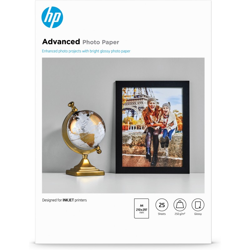 HP Carta fotografica Advanced lucida 250 g/m2 A4 (210 x 297 mm) 25 fogli