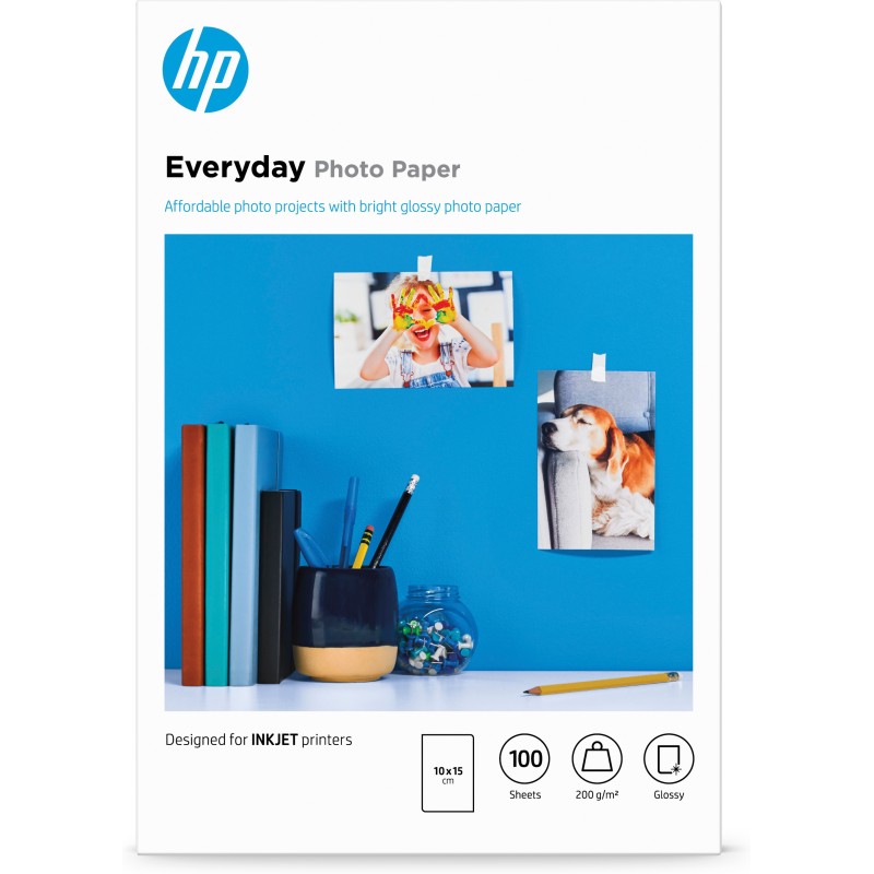 HP Carta fotografica Everyday lucida 200 g/m2 10" x 15" (101 152 mm) 100 fogli