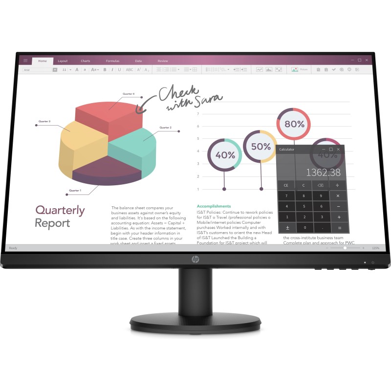 HP P24V G4 Monitor PC 60.5 cm (23.8") 1920 x 1080 Pixel Full HD Nero