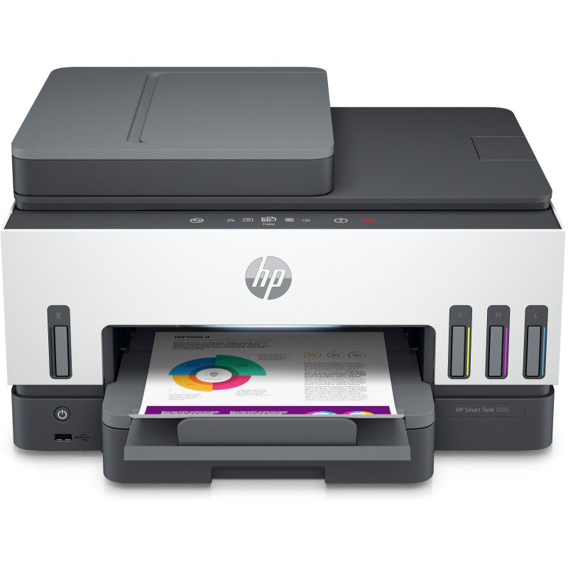 HP Smart Tank Stampante multifunzione 7605. Stampa copia scansione fax ADF e wireless da 35 fogli scansione verso PDF