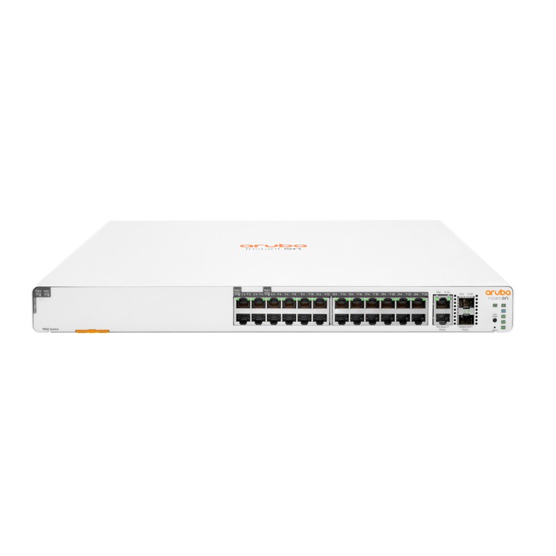 HPE Aruba Instant On 1960 24G 20p Class4 4p Class6 PoE 2XGT 2SFP+ 370W Gestito L2+ Gigabit Ethernet (10/100/1000) Supporto
