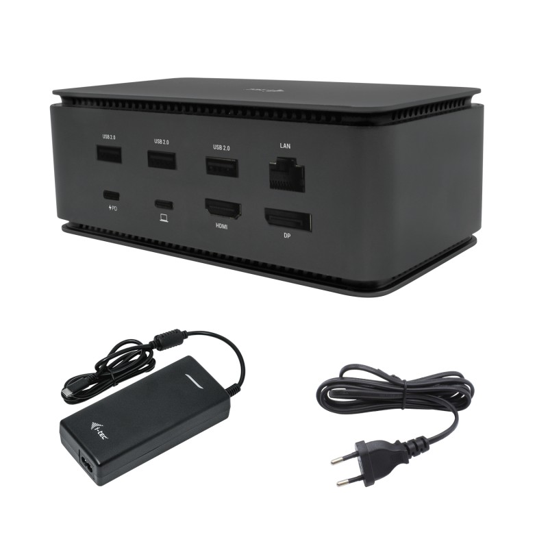 i-tec Metal USB4 Docking station Dual 4K HDMI DP with Power Delivery 80 W + Universal Charger 100