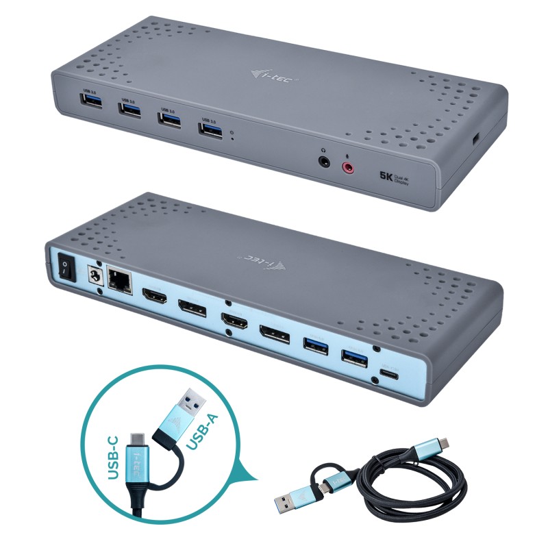 i-tec USB 3.0 / USB-C Thunderbolt 3 Dual Display Docking Station