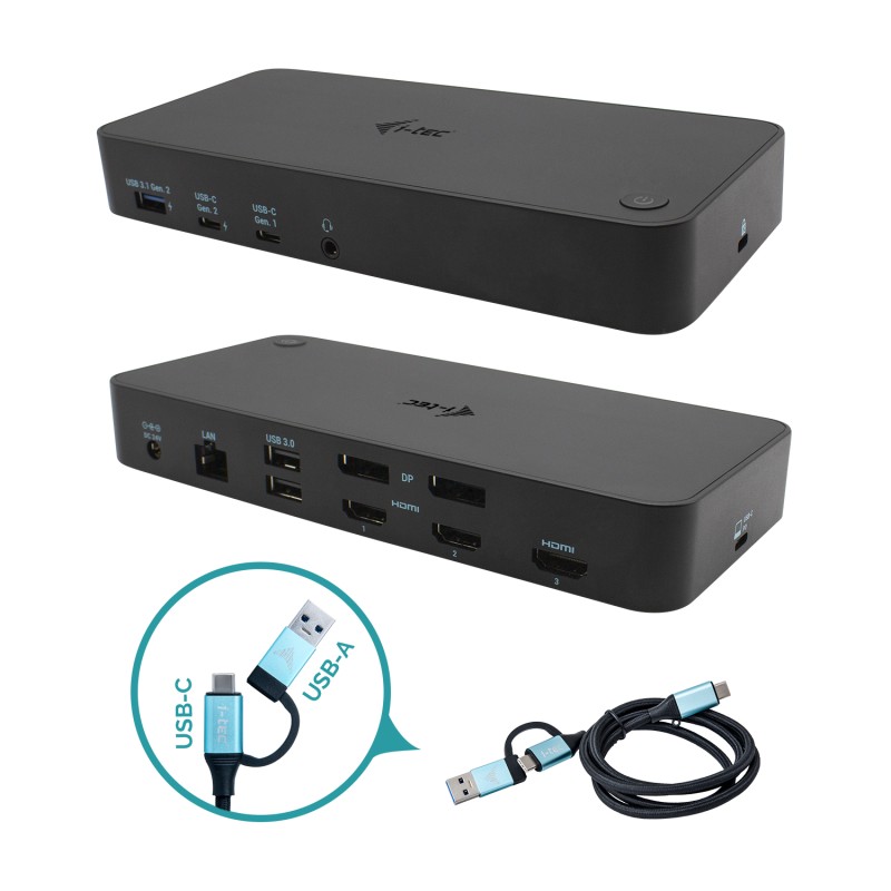 i-tec USB 3.0 / USB-C Thunderbolt 3x 4K Docking Station + Power Delivery 100W