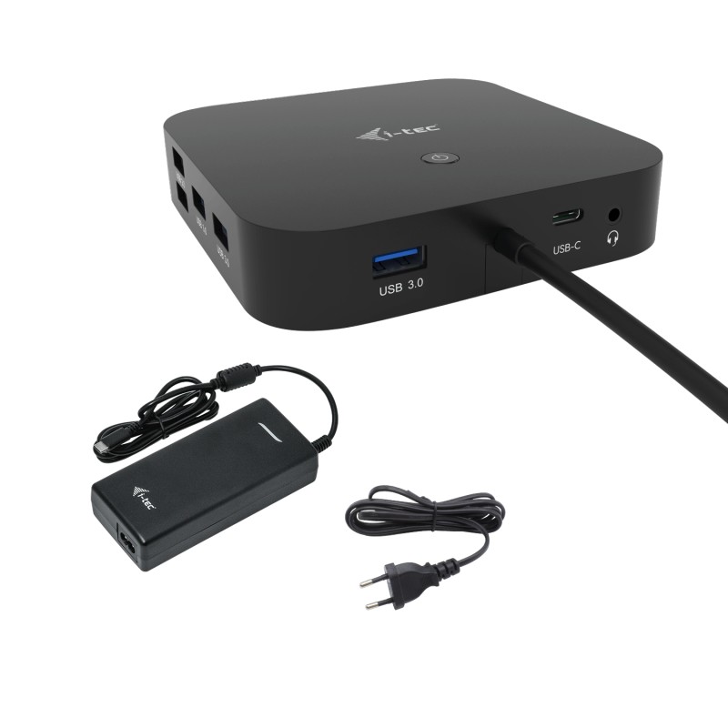 i-tec USB-C HDMI DP Docking Station with Power Delivery 100 W + Universal Charger