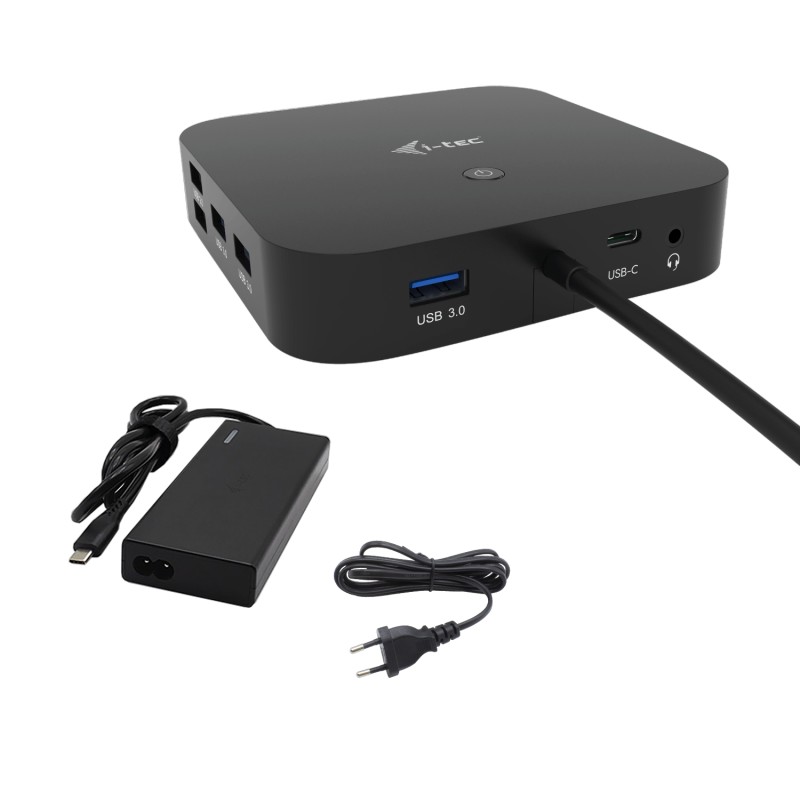 I-tec USB-C HDMI DP Docking Station With Power Delivery 65W + Universal Charger 77 W