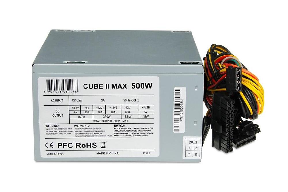 iBox CUBE II alimentatore per computer 500 W 20+4 pin ATX Argento