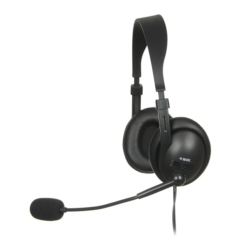 iBox W1MV Auricolare Cablato A Padiglione Ufficio Nero