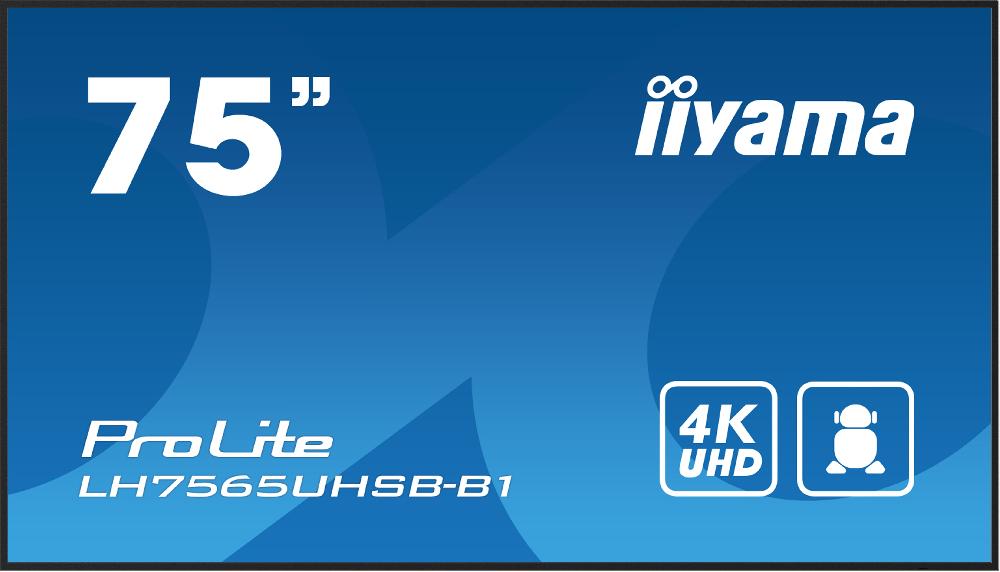 iiyama LH7565UHSB-B1 visualizzatore di messaggi Design chiosco 189 2 cm (74.5") LED Wi-Fi 800 cd/m² 4K Ultra HD Nero Processore