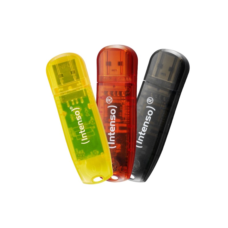 Intenso Rainbow 3x32GB Yellow/Red/Black unità flash USB tipo A 2.0 Trasparente