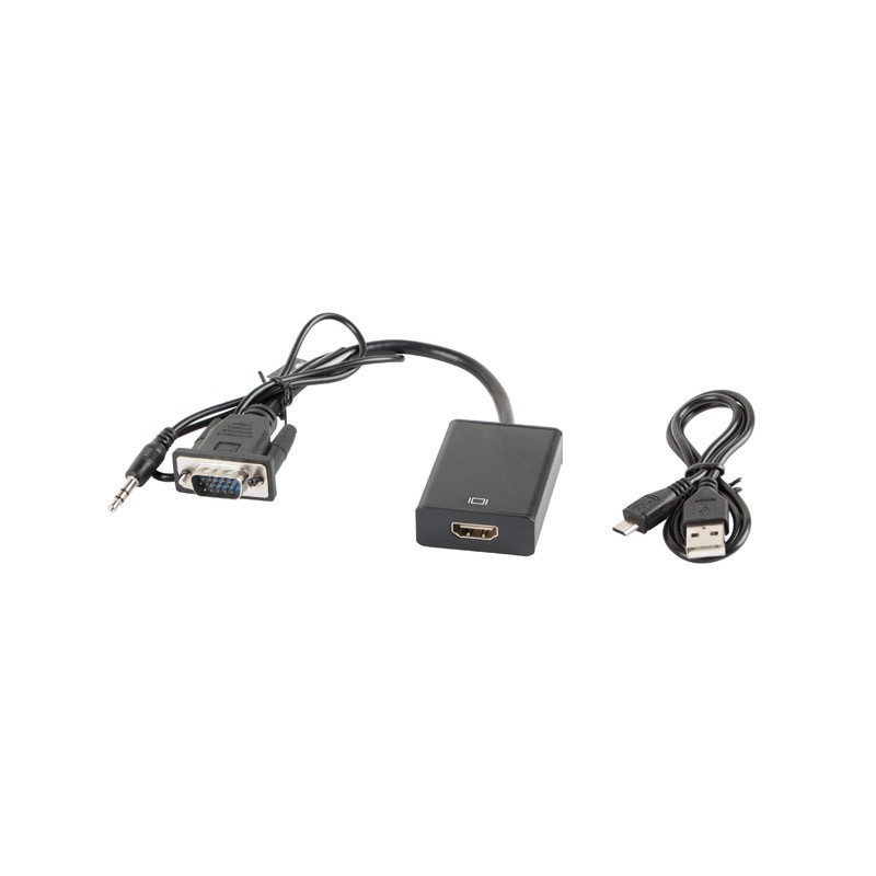 Lanberg AD-0021-BK cavo e adattatore video 0.2 m HDMI tipo A (Standard) VGA (D-Sub) Nero