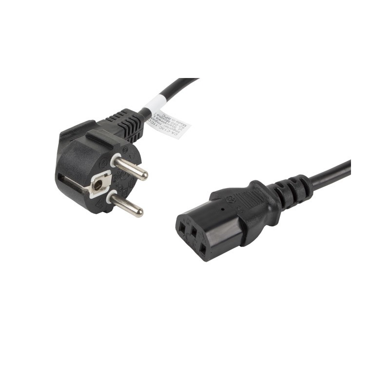 Lanberg CA-C13C-11CC-0018-BK cavo di alimentazione Nero 1.8 m Accoppiatore C13 CEE7/7