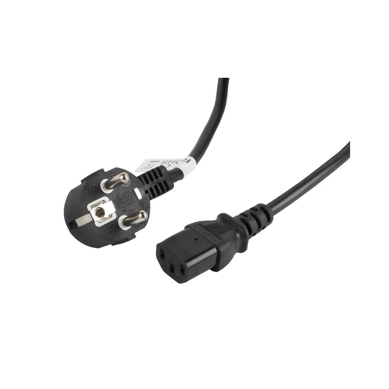 Lanberg CA-C13C-11CC-0030-BK cavo di alimentazione Nero 3 m Accoppiatore C13 CEE7/7