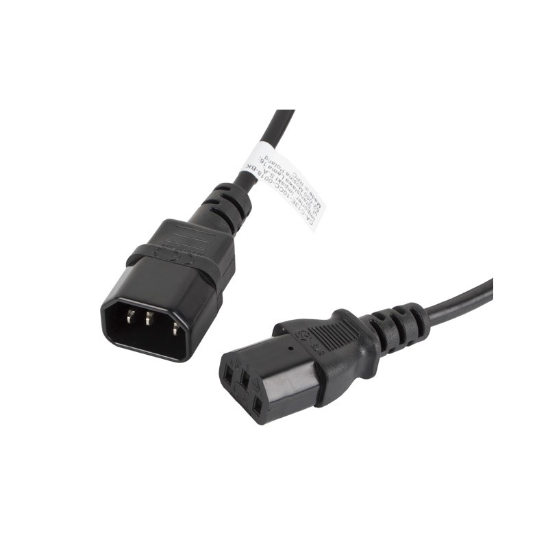 Lanberg CA-C13E-10CC-0018-BK cavo di alimentazione Nero 1.8 m Accoppiatore C13 C14