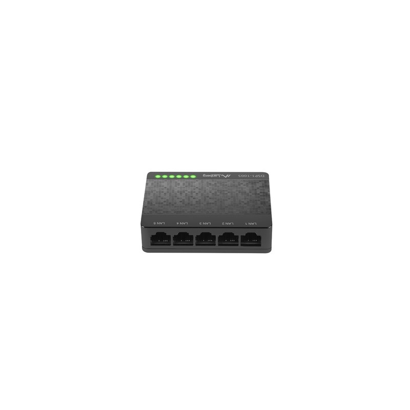 Lanberg DSP1-1005 switch di rete Non gestito Gigabit Ethernet (10/100/1000) Nero Grigio