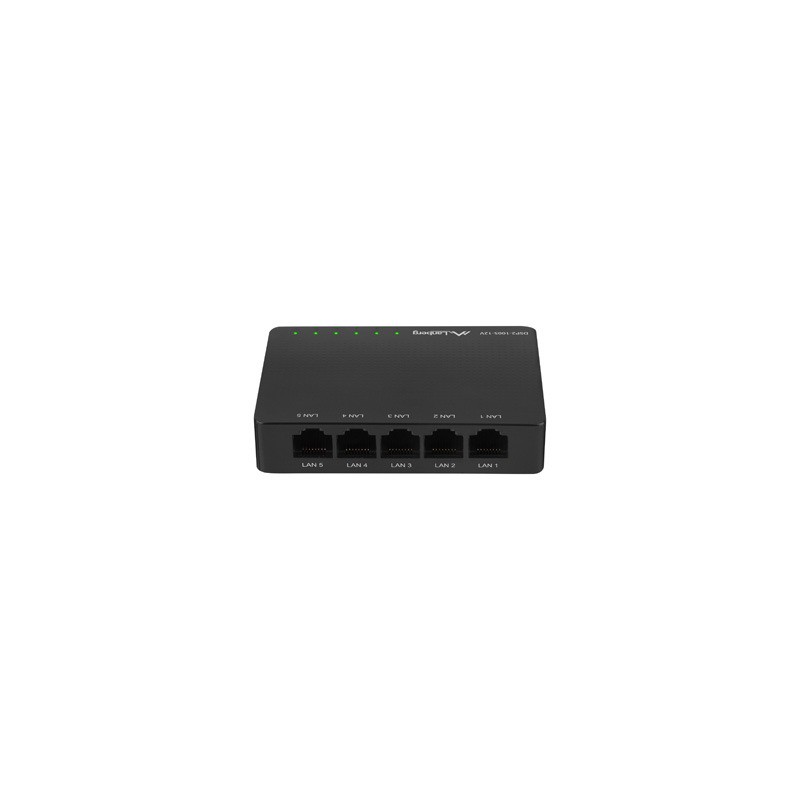 Lanberg DSP2-1005-12V switch di rete Non gestito Gigabit Ethernet (10/100/1000) Nero