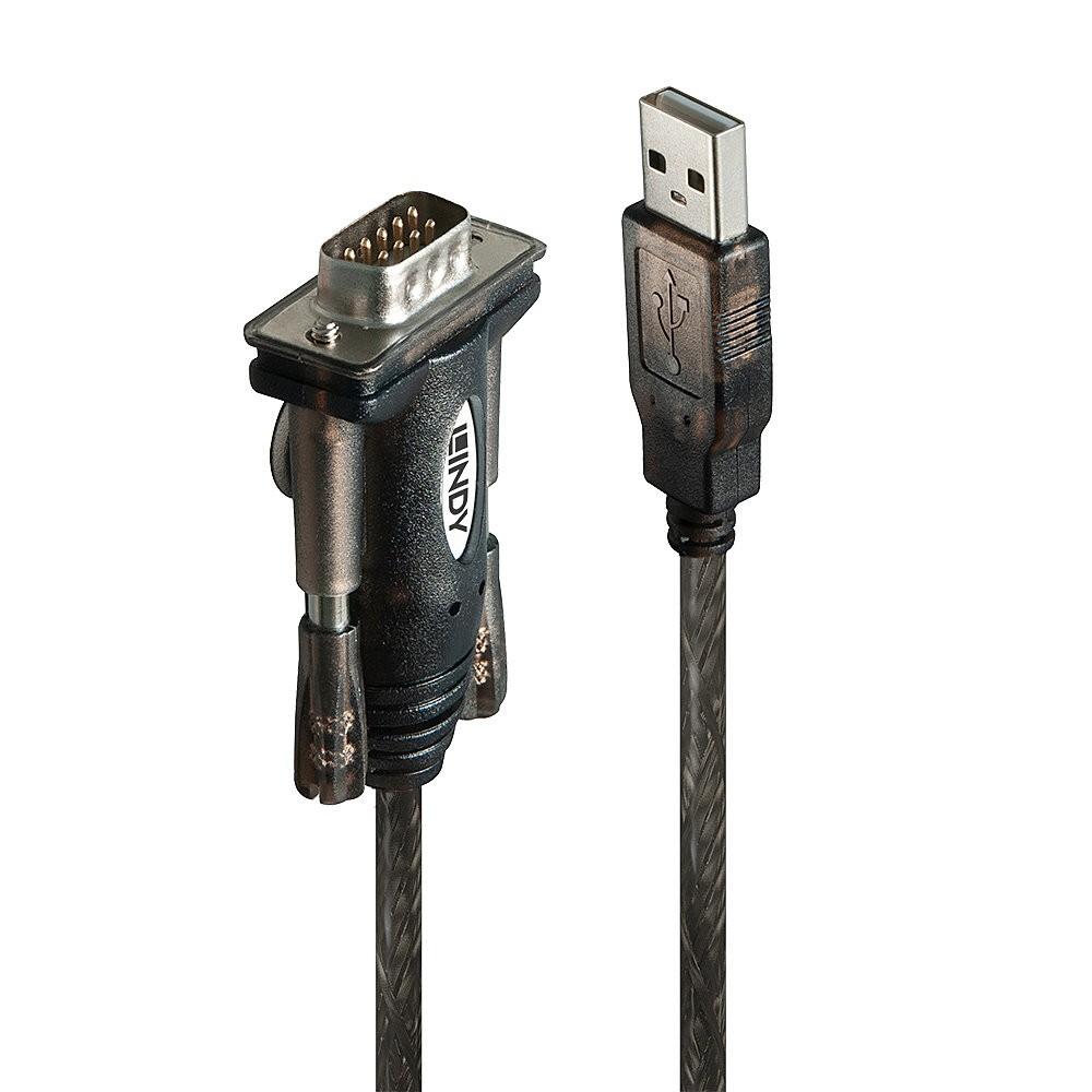 Lindy 42855 cavo seriale Grigio Trasparente 1 5 m USB tipo A DB-9
