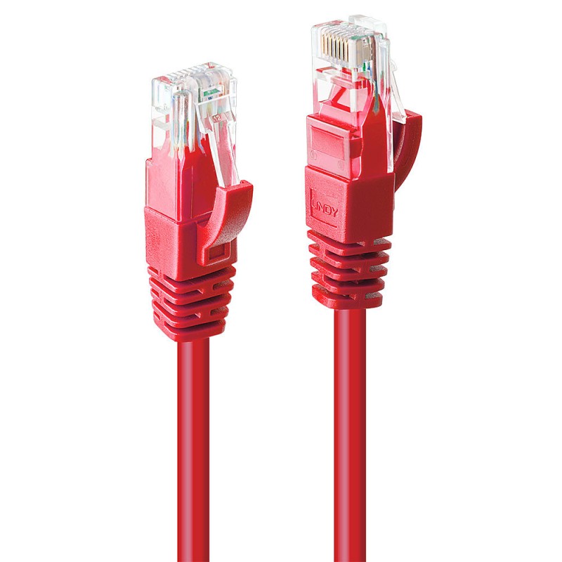 Lindy 48031 cavo di rete Rosso 0.5 m Cat6 U/UTP (UTP)