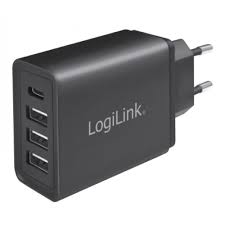 LOGILINK CARICABATTERIE USB CON 3 PORTE USB "A" E UNA PORTA USB-C 27 WATT