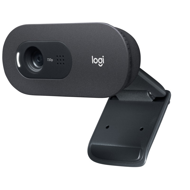Logitech C505 Webcam HD - Videocamera USB Esterna 720p per Desktop o Laptop con Microfono a Lunga Portata Compatibile PC Mac