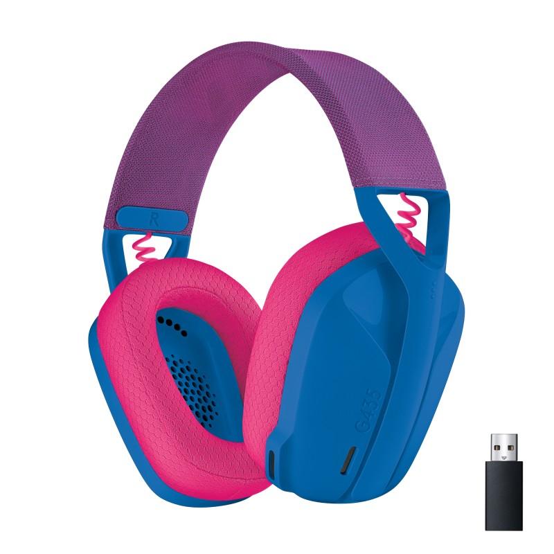 Logitech G G435 LIGHTSPEED Cuffie Gaming Wireless Bluetooth - Over Ear Leggere Microfoni Integrati Batteria da 18 Ore