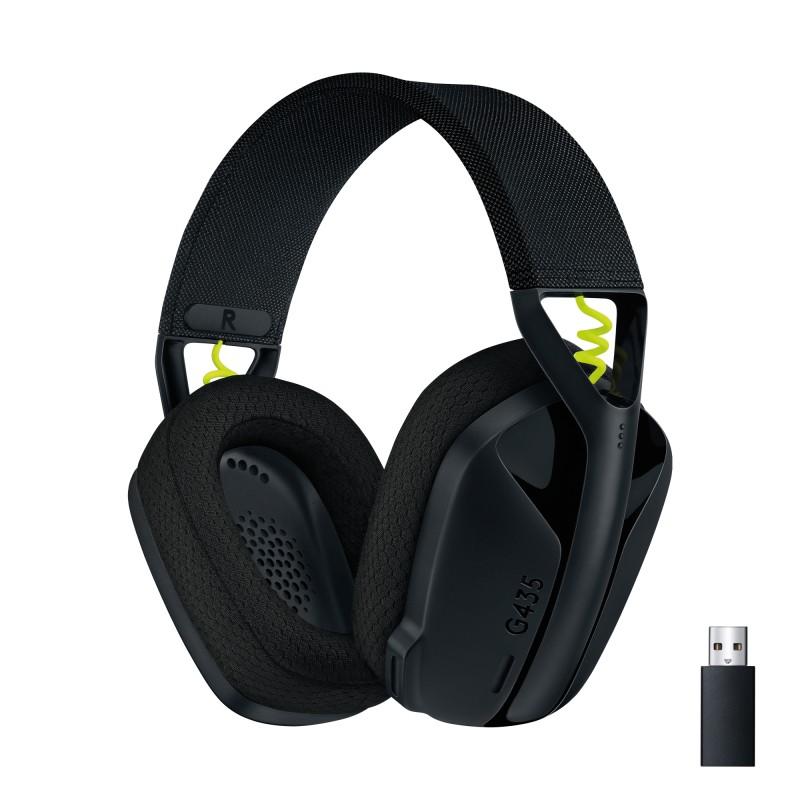 Logitech G G435 LIGHTSPEED Cuffie Gaming Wireless Bluetooth - Over Ear Leggere Microfoni Integrati Batteria da 18 Ore