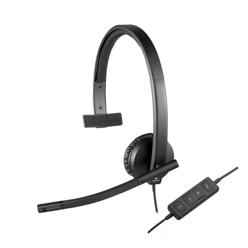 Logitech H570e Auricolare Cablato A Padiglione Ufficio USB tipo Nero