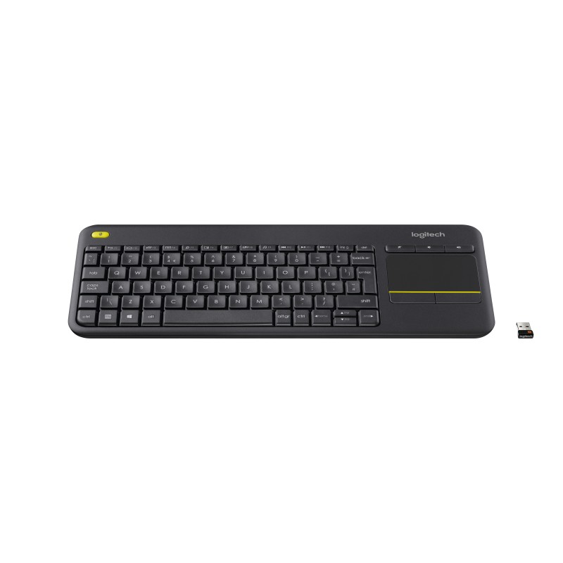 Logitech K400 Plus Tastiera Wireless Touch TV Facili Controlli Multimediali e Touchpad Integrato HTPC per TV Collegata al PC