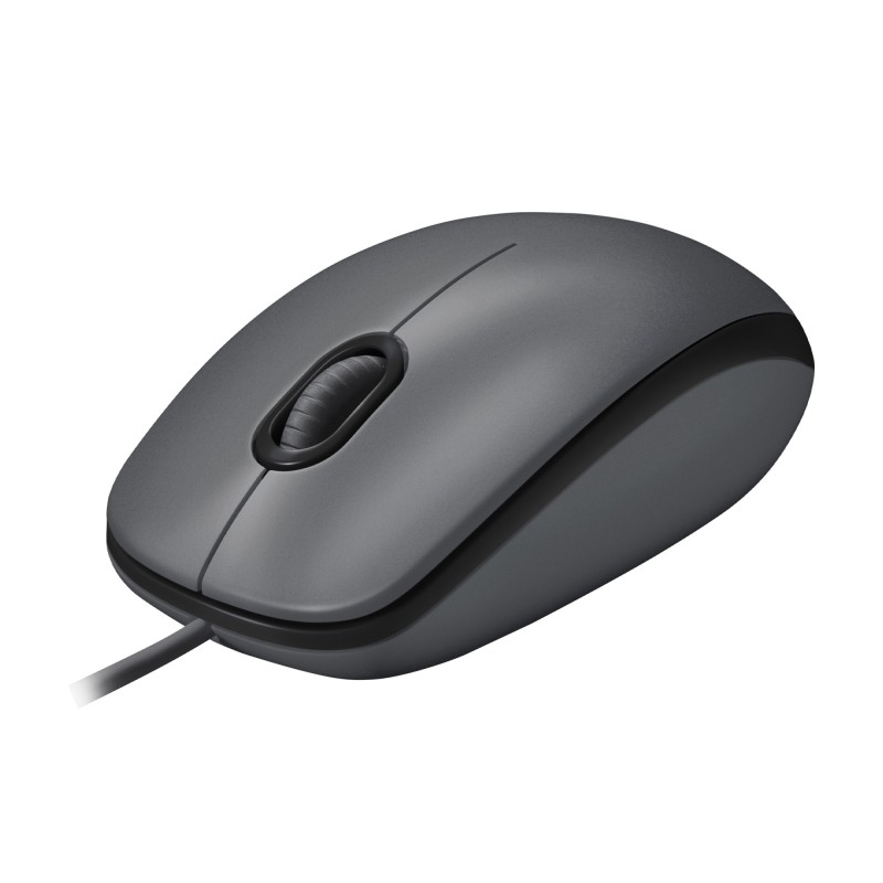 Logitech M100 Mouse USB con Cavo 3 Pulsanti Tracciamento Ottico 1000 DPI Ambidestro Compatibile PC Mac Laptop