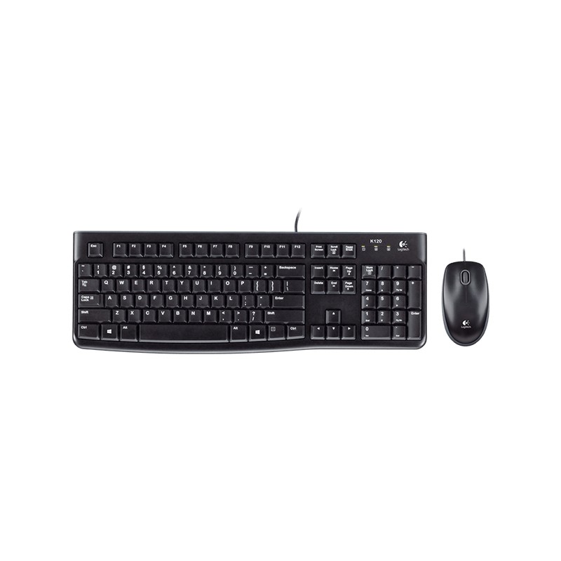 Logitech MK120 Combo Tastiera e Mouse con Filo per Windows Ottico Cablato di Dimensioni Standard USB Plug-and-Play