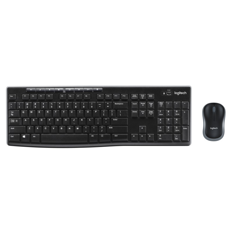 Logitech MK270 Combo Tastiera e Mouse Wireless per Windows 2.4 GHz Wireless Compatto 8 Tasti Multimediali di Scelta Rapida