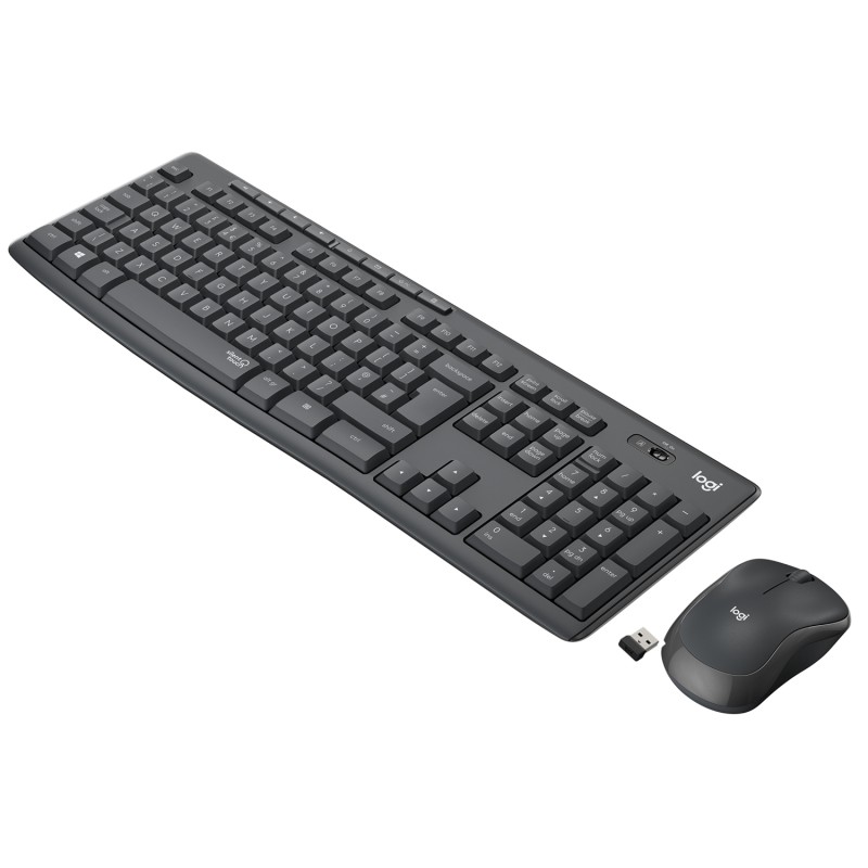 Logitech MK295 Kit Mouse e Tastiera Wireless – Tecnologia SilentTouch Tastierino Numerico Tasti Scelta Rapida