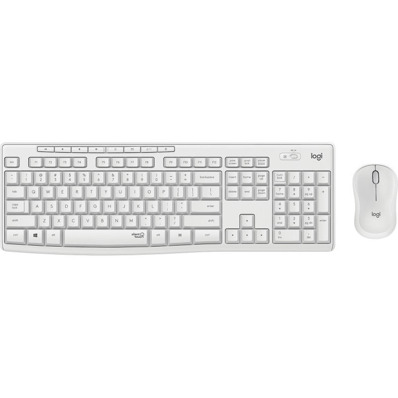 Logitech MK295 Kit Mouse e Tastiera Wireless – Tecnologia SilentTouch Tastierino Numerico Tasti Scelta Rapida