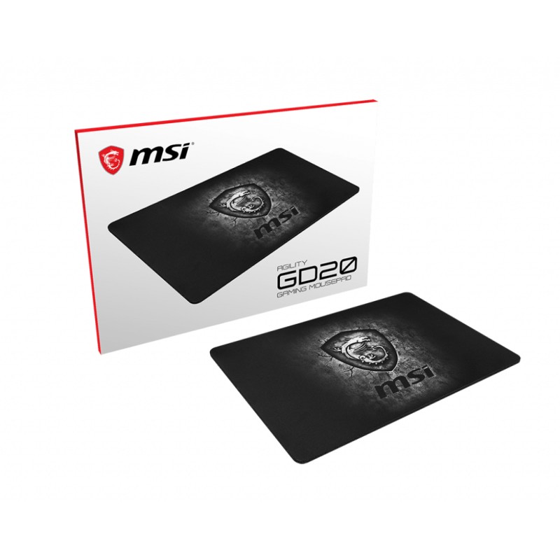 MSI Agility GD20 Tappetino Per Mouse Gioco Da Computer Nero Grigio