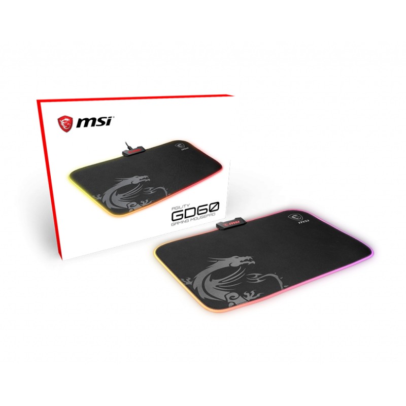 MSI AGILITY GD60 Tappetino per mouse gioco da computer Nero Grigio