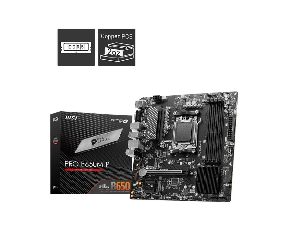 MSI PRO B650M-P scheda madre AMD B650 Presa di corrente AM5 micro ATX