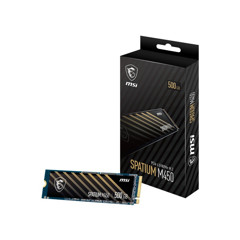 MSI SPATIUM M450 PCIe 4.0 NVMe M.2 500GB PCI Express 3D NAND
