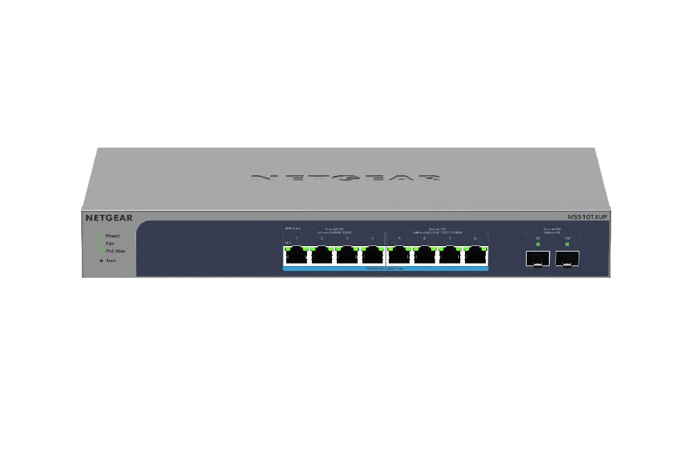 NETGEAR 8-Port Multi-Gigabit/10G Ethernet Ultra60 PoE++ Smart Switch with 2 SFP+ Ports (MS510TXUP) Gestito L2+ 10G Ethernet