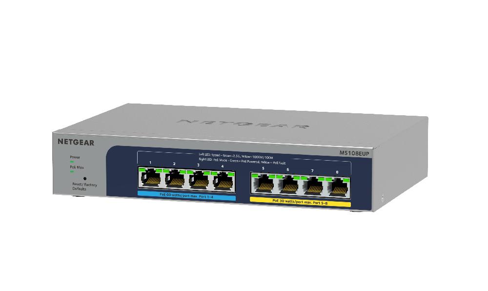 NETGEAR 8-port Ultra60 PoE++ Multi-Gigabit (2.5G) Ethernet Plus Switch Gestito L2/L3 2.5G Ethernet (100/1000/2500) Supporto