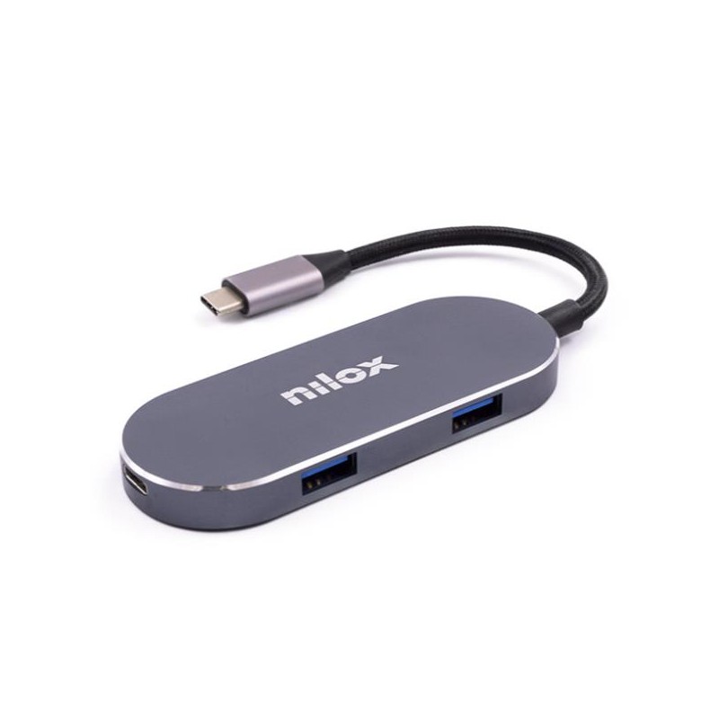 Nilox MINI DOCKING STATION HDMI 3USB PD USB 3.2 Gen 1 (3.1 1) Type-C Argento