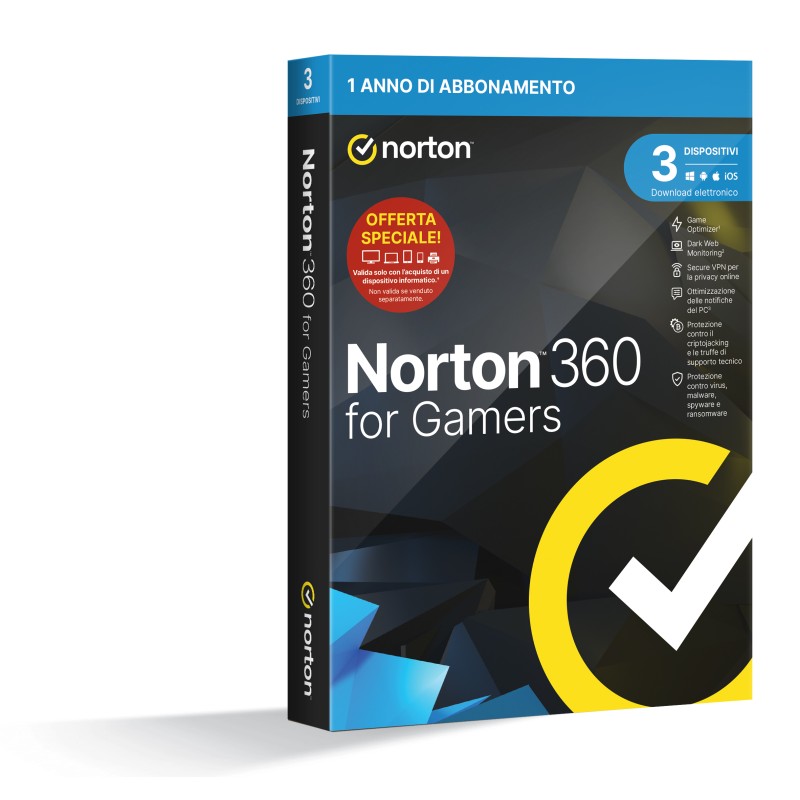 NortonLifeLock Norton 360 for Gamers 2023 Gestione della sicurezza 1 licenza/e anno/i
