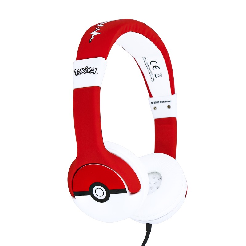 OTL Technologies Pokémon Pokéball Cuffie Cablato A Padiglione MUSICA Nero Rosso Bianco