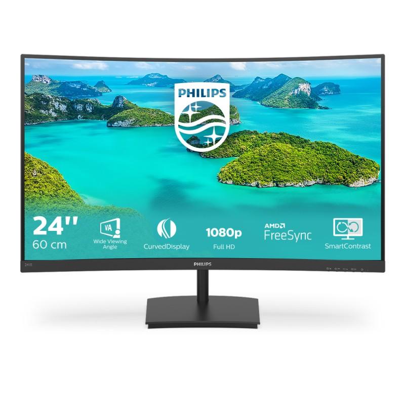 Philips E Line 241E1SCA/00 Monitor PC 59.9 cm (23.6") 1920 x 1080 Pixel Full HD LCD Nero