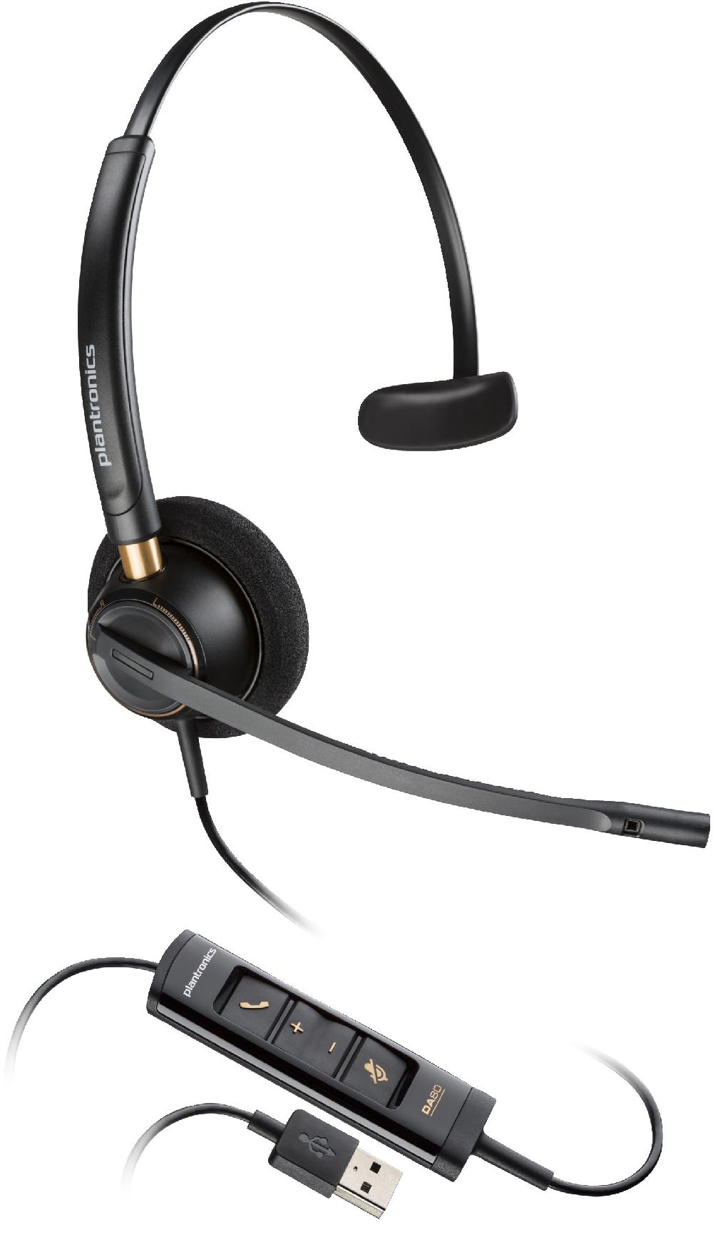 POLY Cuffia monoaurale EncorePro 515 con connettore USB-A certificata per Microsoft Teams