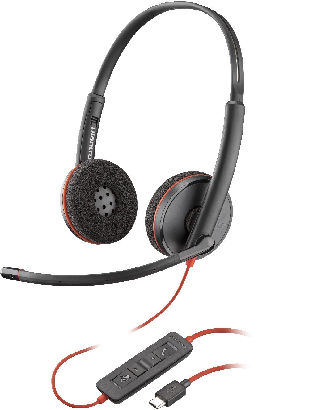 POLY Cuffie Blackwire 3220 stereo USB-C + adattatore USB-C/A (sfuse)
