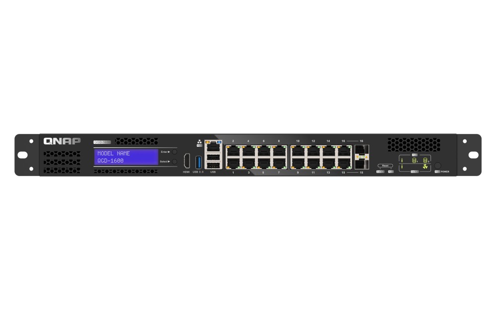 QNAP QGD-1600 Gestito Gigabit Ethernet (10/100/1000) 1U Nero Grigio