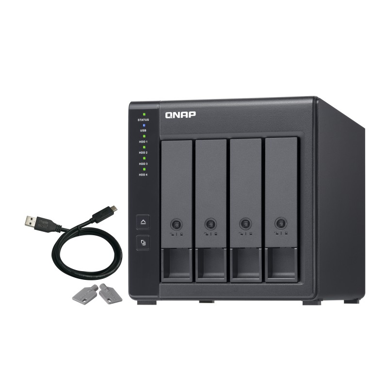 QNAP TR-004 contenitore di unità archiviazione Box esterno HDD/SSD Nero 2.5/3.5"